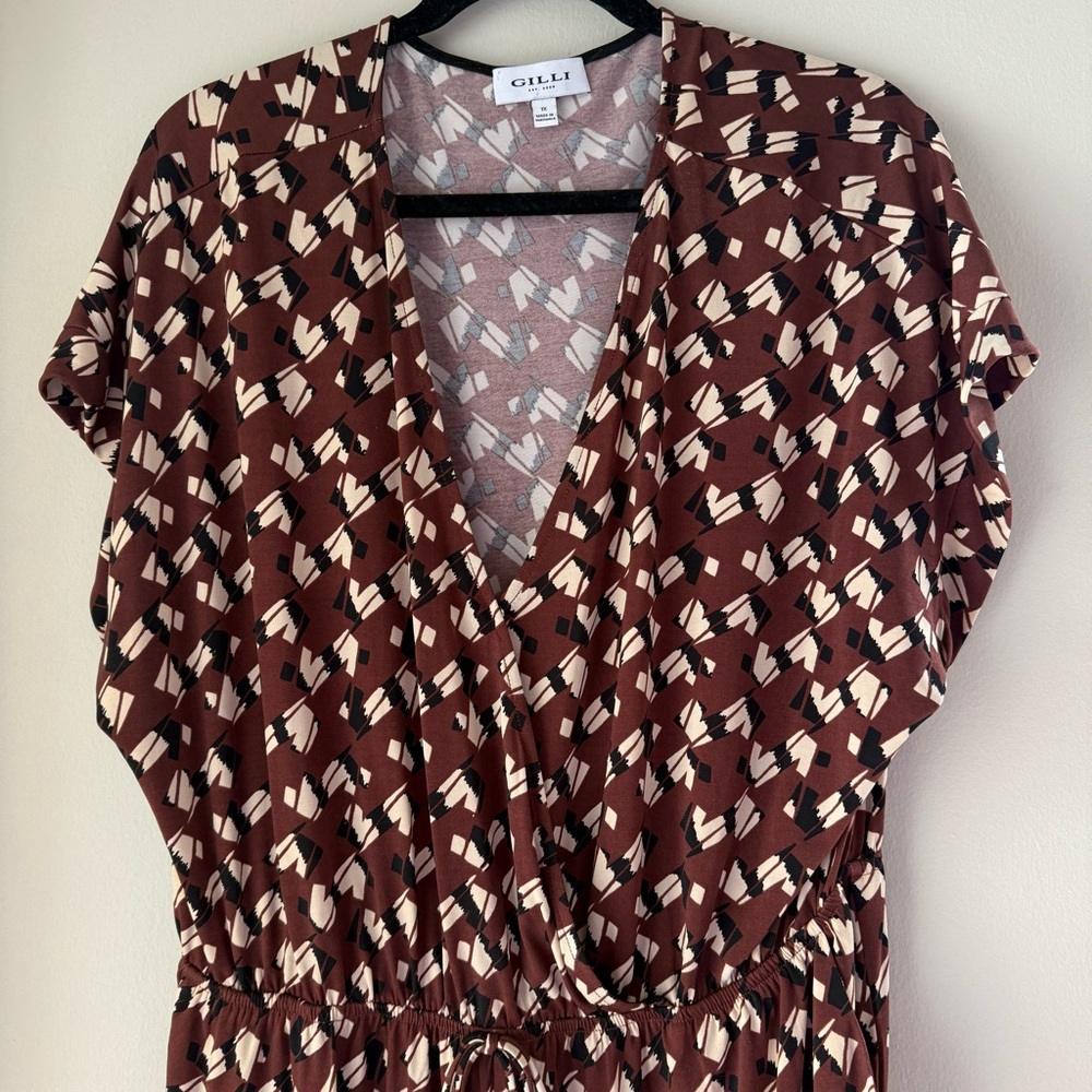Brown Patterned Jumpsuit